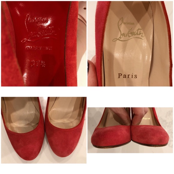 CHRISTIAN LOUBOUTIN Pink Suede “Simple Pumps” SZ 37.5 - Picture 12 of 16
